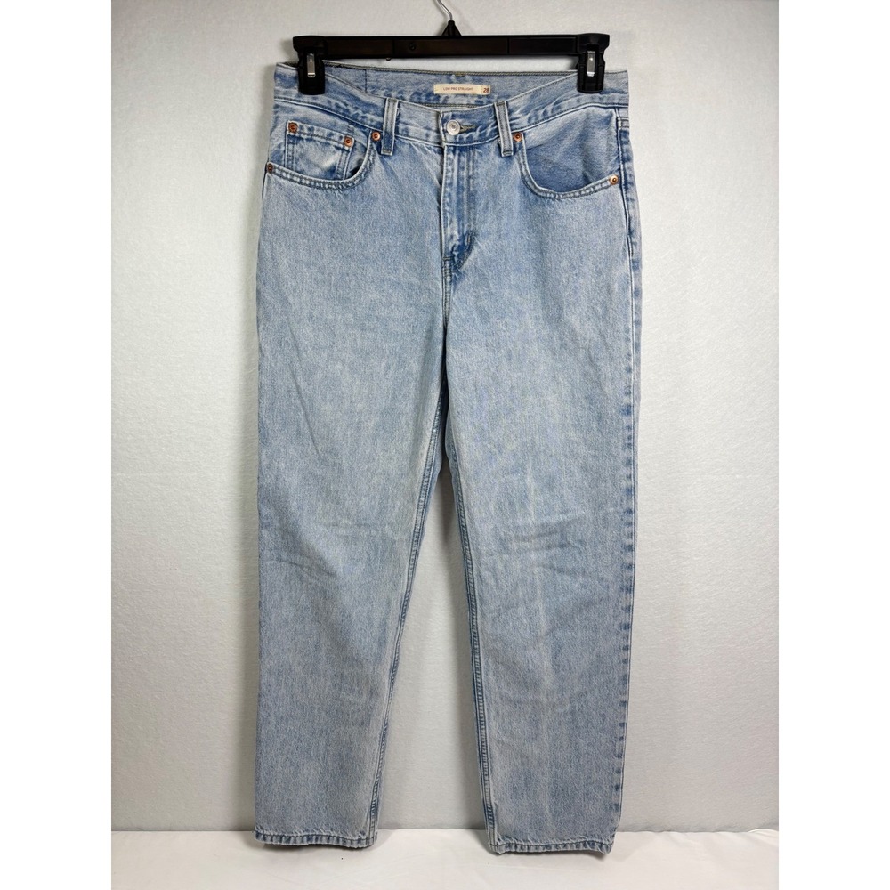 Levis Low Pro Straight Jeans Light Wash Denim Womens 28 A0964-0003